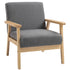 Minimalistic Wooden Frame Accent Chair, with Padded Seat