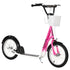 Kids Scooter, Kick Stunt Scooter with Adjustable Handlebar, Dual Brakes, Basket, Cupholder, Mudguard, 16" Inflatable Rubber Wheels, for 5-12 years, Pink