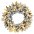 60" Snowy Pine Cone and Berry Christmas Wreath, with LED Lights