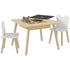 3-Piece Kids Table and Chairs Set with Convertible Desk and Storage Grid, Kids Activity Table for Nursery, Playroom