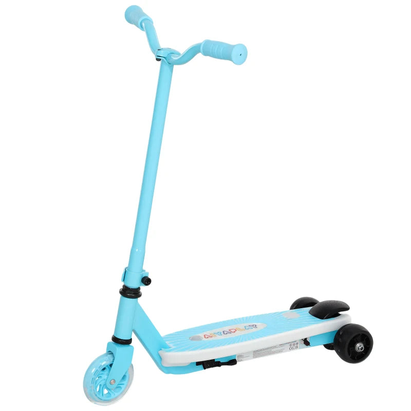 Electric Scooter for Kids Aged 4-7 Years, with Flashing LED Lights, Rear Auxiliary Wheels, Blue