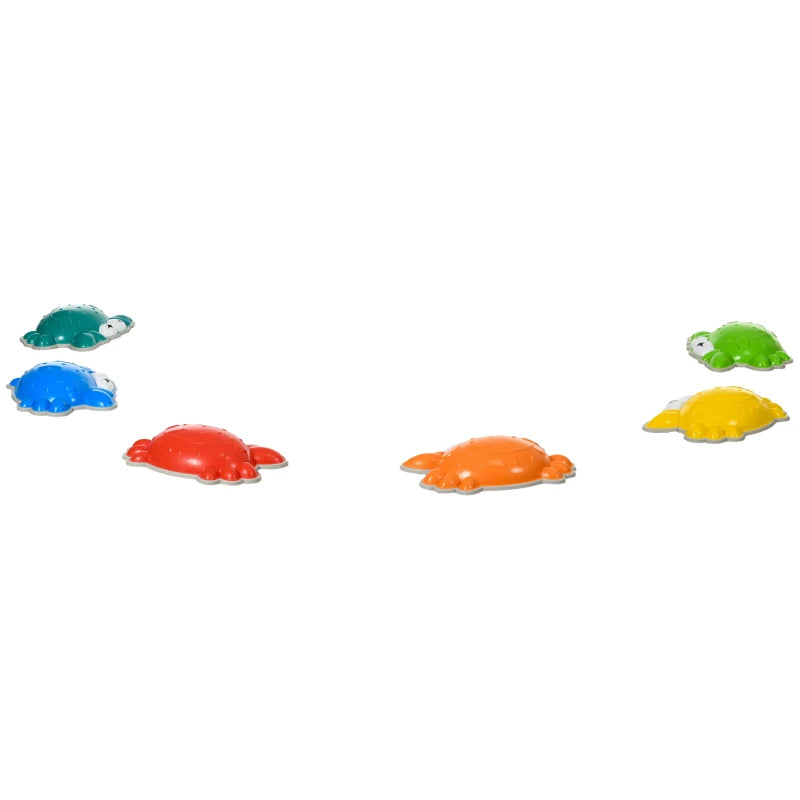 6PCs Kids Stepping Stones w/ TPE Anti-Slip Edge, Crab-Designed Balance River Stones, Obstacle Courses, Stackable