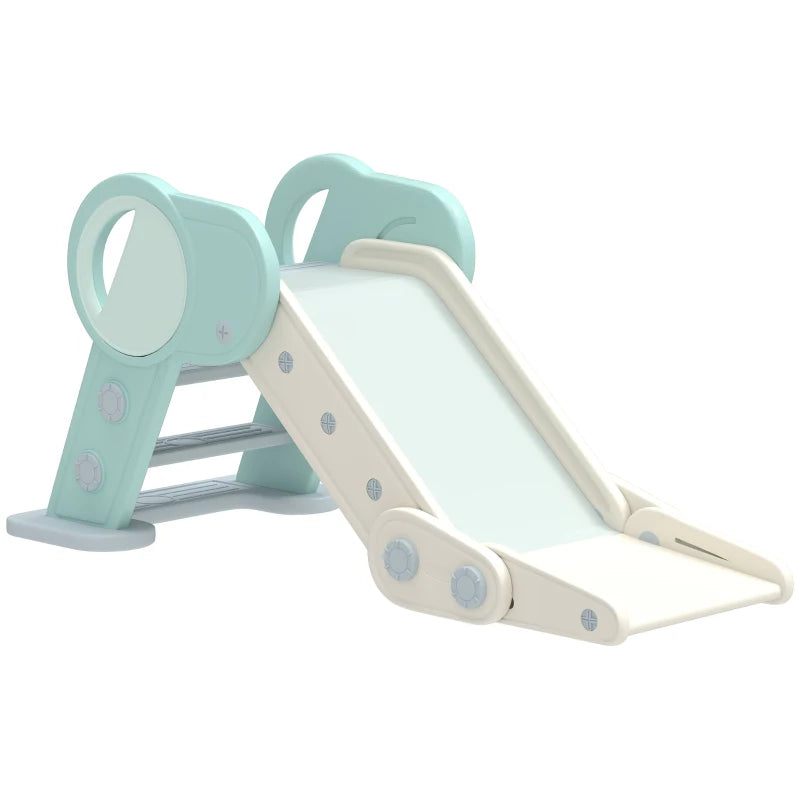 Foldable Kids Slide, Freestanding Baby Slide, for Ages 1.5-3 Years, Grey & Green