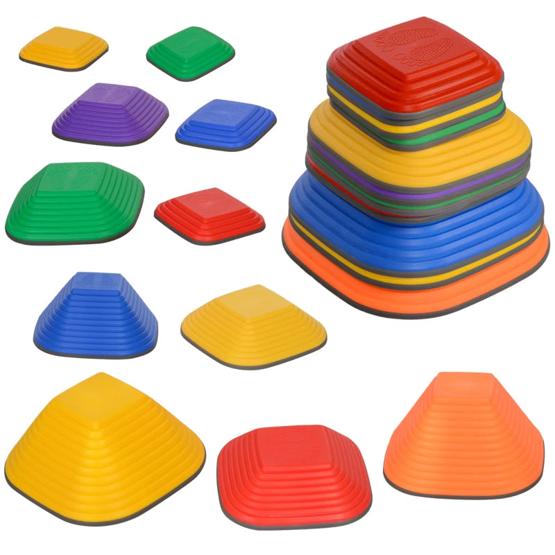 Balance Stepping Stones for Kids, 11-Piece Non-Slip Stackable River Stones, Obstacle Courses for Balance and Motor Skill