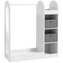 Kids Clothes Rail with Storage Shelf, Boxes, Mirror for Bedroom, Nursery, White