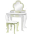 Kids Vanity Table with Mirror and Stool, Drawer, Storage Boxes, Flower Design, for Ages 3-6 Years - White