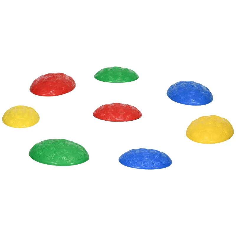 Eight-Piece Kids Stepping Stones, with Non-Slip Mats, Balance River Stones