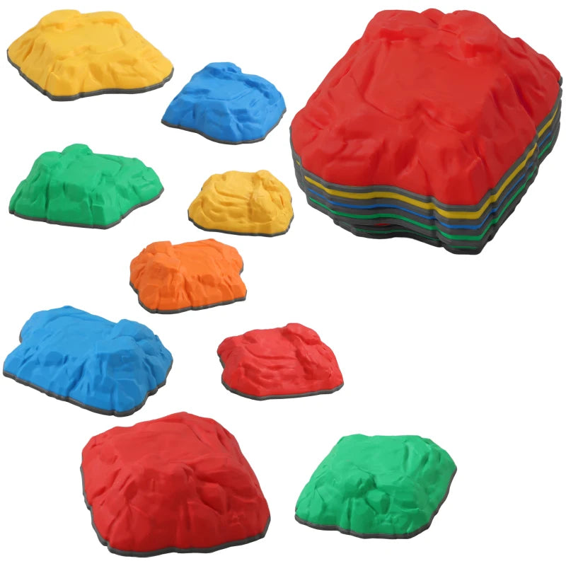 Balance Stepping Stones for Kids with Non-Slip Bottom, Indoor Outdoor Obstacle Course for Ages 3-8 Years, Multicoloured