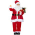 Life Size Santa Claus Christmas Decoration, Voice-Activated with Twinkling LED Lights, Red