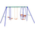 Three-In-One Kids Metal Swing Set with Swing, Glider, Rocking Chair Swing, for Ages 3+ years - Orange and Blue