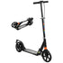 Kids Scooter with Four-Level Adjustable Handlebar, Dual Brake System, 200mm Wheels, ABEC-7 Bearings, Black