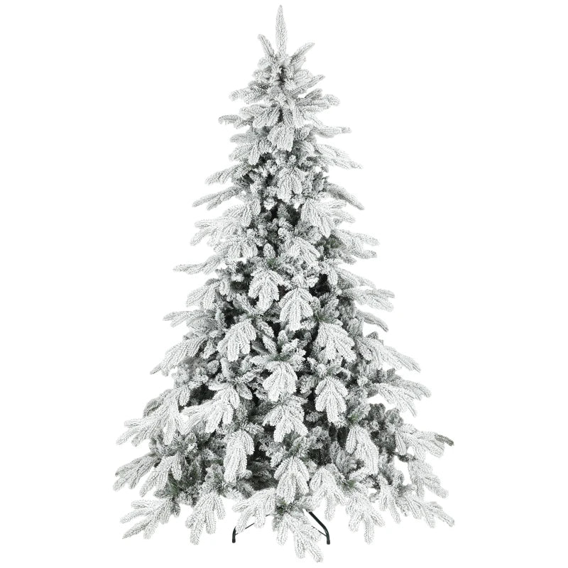 7ft Super Flocked Christmas Tree - Green/White