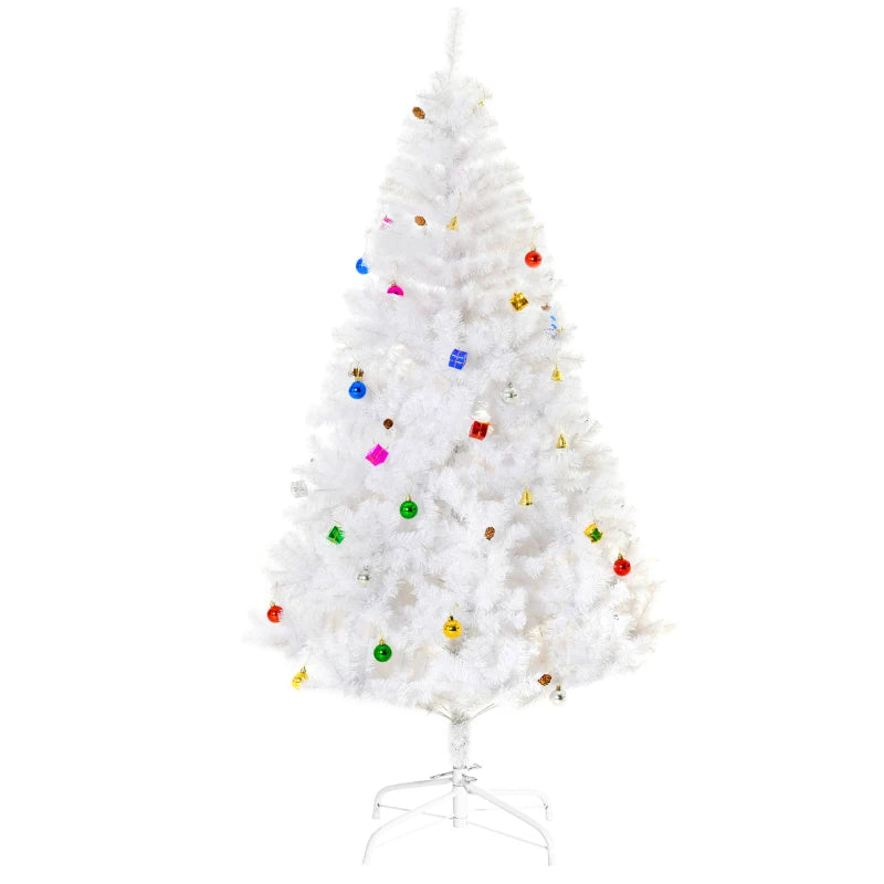 6ft Snow Artificial Christmas Tree w/ Metal Stand Decorations Home Seasonal Elegant Faux White