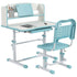 Height Adjustable Kids Study Table and Chair Set, with Drawer, Storage Shelf, 80 x 54.5 x 104 cm, Blue