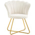 Velvet-Feel Lotus Petal Accent Chair - Cream