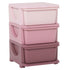 3 Drawers Plastic Storage Units, 3 Tier Kids Storage Units, Children Toy Chest for Nursery, Playroom, Bedroom, Pink