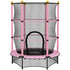 4.6FT/55" Kids Trampoline with Safety Enclosure, Outdoor Indoor Use, for Ages 3-10 Years, Pink