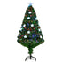 4FT Prelit Artificial Christmas Tree Fibre Optic Star LED Light Holiday Home Xmas Decoration with LED Light for Indoor Party, Green