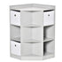 Kids Bookcase, 3 Tier Toy Organiser Storage Unit BookShelf with 3 Non-woven Fabric Drawers, Anti-tip Device, for Bedroom, Children's Room, Playroom, Grey