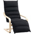 Curved Wooden Accent Chair, with Adjustable Footrest - Black