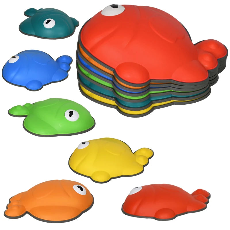6 Pcs Balance Stepping Stones Kids for Sensory with Non-slip Edge, Stackable Outdoor Indoor Obstacle Course