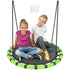 100cm Diameter Kid Nest Swing Seat with Height Adjustable Ropes for Outdoor, Indoor, Black/Green