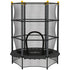 4.6FT/55" Kids Trampoline with Safety Enclosure, Outdoor Indoor Use, for Ages 3-10 Years, Black