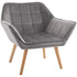 Armchair Accent Chair, Vanity Chair with Wide Arms, Slanted Back, Padding, Metal Frame, Wooden Legs, Home Bedroom Furniture Seating, Grey