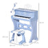 37 Keys Kids Piano Mini Electronic Keyboard Light Kids Musical Instrument Educational Game Children Grand Piano Toy Set w/Stool & Microphone & Music Stand (Blue)