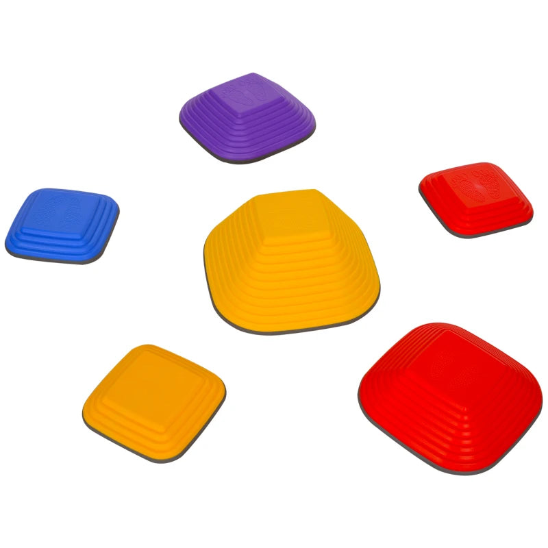 Balance Stepping Stones for Kids, 6-Piece Non-Slip Stackable River Stones, Obstacle Courses for Balance and Motor Skill
