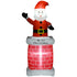 7ft Christmas Inflatable Santa Claus from Chimney, Blow-Up Outdoor LED Garden Display for Lawn, Party