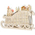 Christmas Advent Calendar, 2021 Light Up Table Xmas Wooden Sleigh Holiday Decoration with Countdown Drawer, Village, for kids Adults, Natural Wood Color