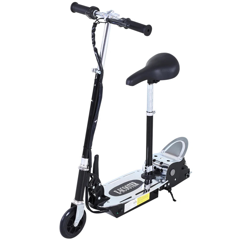 Foldable Powered Scooter with Adjustable Seat, Brake, Black