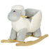 Rocking Horse, Ride on Lamb with Safety Belt, Sound, for Ages 18-36 Months, Grey