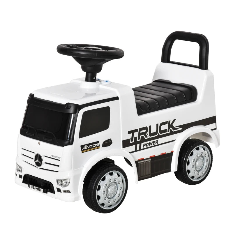 Compatible Kids Ride On Car Truck Mercedes Benz Licensed Toddler Foot To Floor Slider w/Under Seat Storage for 12 - 36 Months White