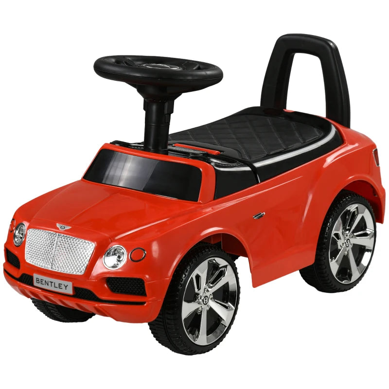 Bentley Bentayga Licensed Foot to Floor Ride on Car, Sliding Car Push Along Car w/ Under Seat Storage - Red