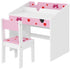 Children Study Table and Chair, Kids Desk and Chair Set with Storage, Pull-Out Drawer, for Ages 3-6 Years, Pink