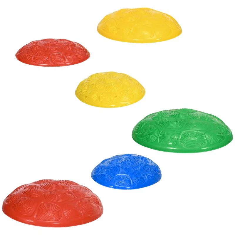 Six-Piece Kids Stepping Stones, with Non-Slip Mats, Balance River Stones