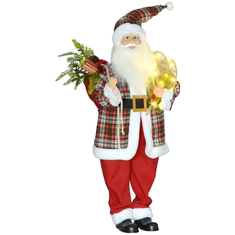 4'3" Animated Santa Claus Figure, with Sound and Lights - Red/Green