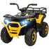 12V Kids Electric Ride on ATV, Battery-Powered Quad Bike w/ Spring Suspension, Forward Backward, Storage Basket, Yellow