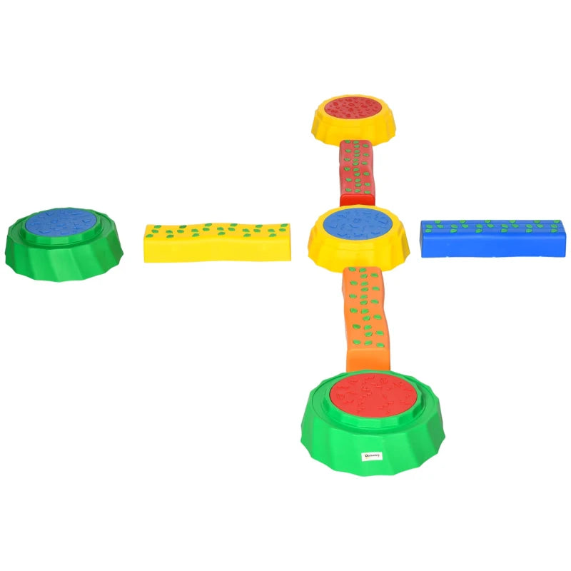 Eight-Piece Kids Stepping Stones, with Non-Slip Surface & Bottom, for Toddlers - Multicoloured