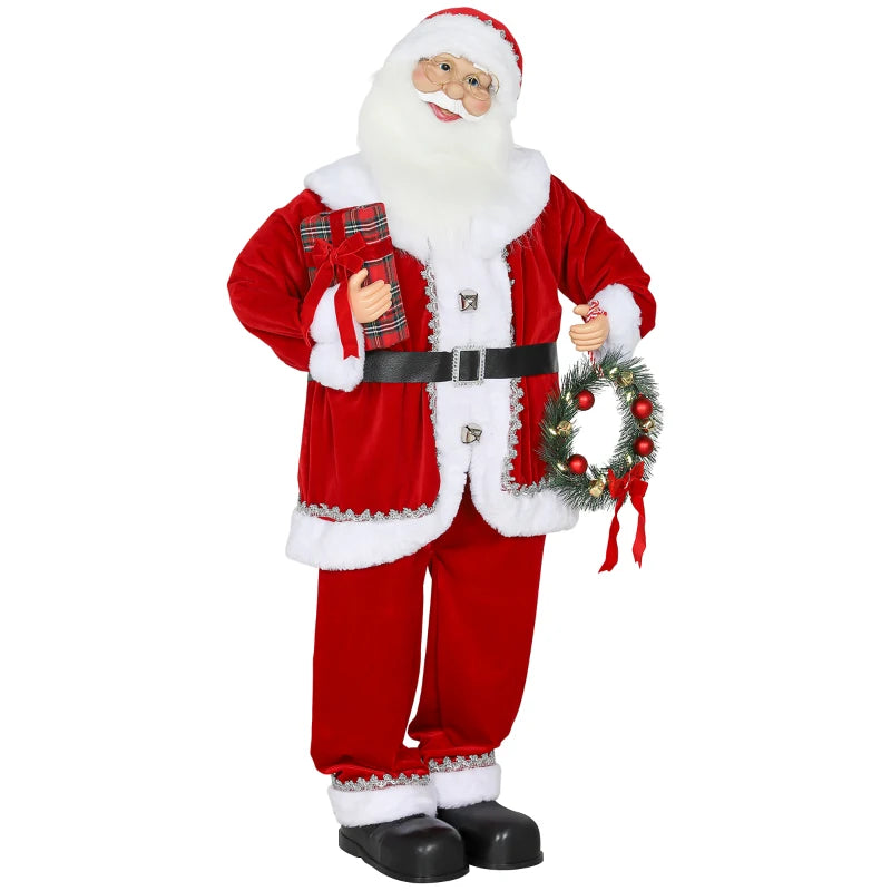Singing and Dancing Santa Claus with Gift and Wreath