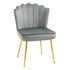 Velvet-Feel Shell Accent Chair - Grey