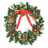 60cm Pre-Lit Artificial Christmas Door Wreath Holly LED Decor Pine Cones Hanging Glittered Festival Indoor Outdoor Decoration