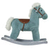 Kids Plush Ride-On Rocking Horse Toy Rocker with Plush Toy Realistic Sounds for Child 18-36 Months Blue
