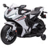 6V Honda Licensed Kids Motorcycle w/ Music, Training Wheels - White