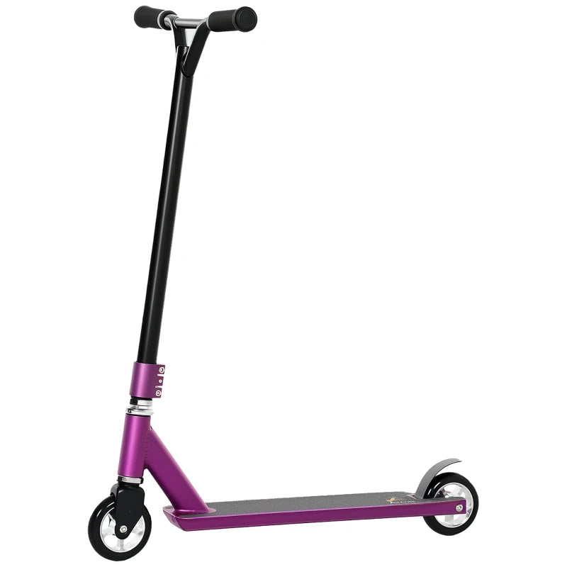 Stunt Scooter, 360° Entry Level Tricks Scooter w/ Lightweight Aluminium Deck and ABEC 7 Bearing, For Age 14+ Beginners, Purple