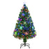 4FT Green Fibre Optic Artificial Christmas Tree Xmas Colourful LED Scattered Tree with Snowflakes Ornaments Fireproofing