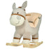 Kids Rocking Horse, Children Plush Ride On Donkey Animal Rocker w/ Sound, Wood Base Seat, Safety Belt, Baby Toy Rocker for Toddler 18 - 36 Months, Grey