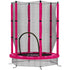4.6ft Toddler Trampoline w/ Safety Enclosure Net, for Indoor Outdoor Use, Ages 3-6 Years, Pink